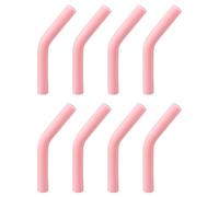 sourcing map 8pcs Silicone Paille Conseils, Silicone Paille Coudes Pointe, Doux Réutilisable Métal Paille Couvertures pour 8mm/0.31" OD Inox Acier Pailles, Lumière Rose