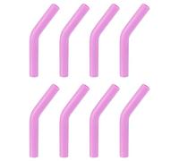 sourcing map 8pcs Silicone Paille Conseils, Silicone Paille Coudes Pointe, Doux Réutilisable Métal Paille Couvertures pour 6mm/0.24" OD Inox Acier Pailles, Lumière Violet