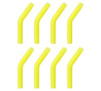 sourcing map 8pcs Silicone Paille Conseils, Silicone Paille Coudes Pointe, Doux Réutilisable Métal Paille Couvertures pour 6mm/0.24" OD Inox Acier Pailles, Jaune