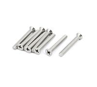 sourcing map 8pcs Vis Tête Fraisée Cruciforme Tête Plate Boulon M5x40mm Acier Inox 316