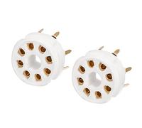 sourcing map 8pin Tube Prise Céramiques, Vide Tube Protection Tube Broche Prise, Or plaqué Convient pour KT88 6SL7 Tube Coffret de 2
