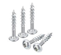 sourcing map #8x1" Poche Trou Vis, 50pcs Carré Entraînement Auto Taraudage Bois Vis avec Zinc Plaqué pour Travail Bois