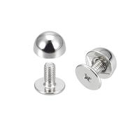 sourcing map 8x5mm Vis Dos Rivets Solide Rond Tête Cuir Goujons Argenté 20 Ensembles