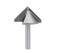sourcing map 90 Degré V-Rainure Fraise Mèche 32mm Diamètre avec 6mm Tige Titane Acier Incisé V Fraise à Rainurer Gris