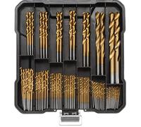 sourcing map 99pcs Titanium Torsion Perforer Morceau Ensemble 14 Tailles 1/17"- 37/94" Forage Dia Haute Vitesse Fer Forets pour Durcis Métal, Inox, Fonte Fer, Bois, Plastique avec Coffret