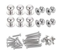 sourcing map 9mm Tête Diamètre Rond Boutons Tirer Poignée 10pcs Zinc Alliage pour Tiroir Poignées Cadeau Boîte Cabinet Porte Boutons avec Vis Argenté