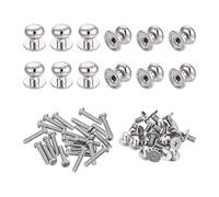 sourcing map 9mm Tête Diamètre Rond Boutons Tirer Poignée 24pcs Zinc Alliage pour Tiroir Poignées Cadeau Boîte Cabinet Porte Boutons avec Vis Argenté