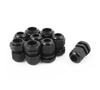 sourcing map 9pcs M18 18mm compression étanches IP68 Presse-étoupe noir farce TRS