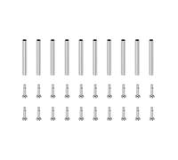 sourcing map 9x1mm INOX Acier Tube Friction Goupilles Montre Sangle Pression Barres Goupille avec Rivet Se termine Bande Fermoir Boucle 10 Pcs
