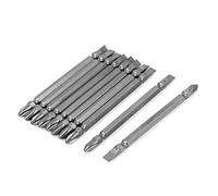 sourcing map A16011600ux0474 100 mm de long Mangetic deux façons à fente Embouts de tournevis Gris 10 pcs,