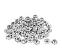 sourcing map A16062700ux0745 Bride Verrou Nuts 3/40,6 cm -24 en acier inoxydable 304 hexagonale dentelé Bride Écrous verrouillage 50 pcs