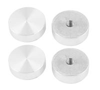 sourcing map A16071200ux0284 25 mm de diamètre Filetage M6 Forme ronde Aluminium disque Hardware pour table en verre - Argenté (lot de 4)