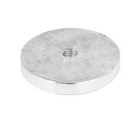 sourcing map A16080100ux0208 60 mm de diamètre M10 Filetage rond en aluminium disque Hardware pour table en verre - Argenté