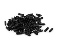 sourcing map A16121600ux1378 Extrémité de tuyau en caoutchouc de 3 mm de diamètre intérieur Bouchon à vis Filetage Coque de protection Noir (Lot de 100)