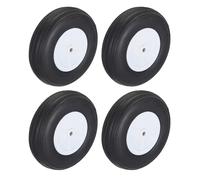 sourcing map A23111800ux0014 Lot de 4 roues d'avion RC de 10,9 cm OD en éponge PU, roue arrière de pneu en mousse de rechange pour modèle d'avion télécommandé, noir