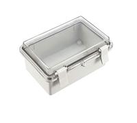 sourcing map ABS Anti Poussière Imperméable IP65 Boîte Dérivation Coquille Articulée Universal Électrique Projet Enceinte Gris avec PC Clair Couverture 150x100x70mm