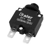 sourcing map AC 250V/125V 15A Disjoncteur Switch surcharge courant bouton noir