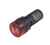 sourcing map AC/DC 48V Indicateur Lampe Buzzer Rouge Clignotement Alarme 22mm Panel LED Indicateur