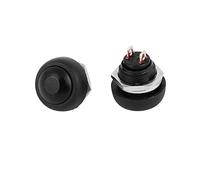 sourcing map AC250V 1A 12mm Mini interrupteur poussoir étanche type momentané 2 pcs noir
