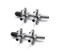 sourcing map Acier INOX 2pc 2 Voie Splitter débit air Aquarium Levier Pompe