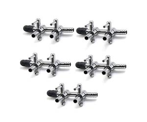 sourcing map Acier Inoxydable 5PCS 2 Façons Diviseur débit d'air Levier Pompe pour Aquarium