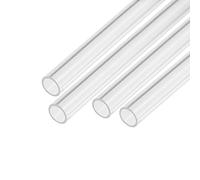 sourcing map Acrylique Tuyau Transparent Rigide Rond Tube 4pcs 10mm ID 12mm OD 6" pour Lampes et Lanternes, Eau refroidisement Système