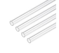 sourcing map Acrylique Tuyau Transparent Rigide Rond Tube 7mm ID 10mm OD 10" pour Lampes et Lanternes, Eau refroidisement Système 4pcs