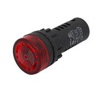 sourcing map AD16-22SM AC 220V LED Lumiere Flash Buzzer Rouge Indicateur Bip Actif