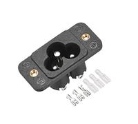 sourcing map Adaptateur C6 pour montage sur panneau CA 250 V 2,5 A/5 A 3 broches IEC Module Connecteur