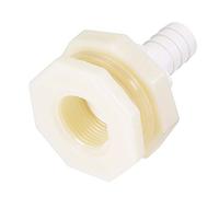sourcing map Adaptateur de cloison 16 mm cannelé x G3/4 femelle ABS blanc pour aquariums, réservoirs d'eau, baignoires, piscines
