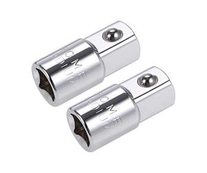 sourcing map Adaptateur Douille Augmentateur Réducteur 3/8 Pouce Femelle à 1/2 Pouce Mâle Cr-V Acier 2Pcs