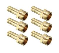 sourcing map Adaptateur laiton raccord tuyau barbelés 8mm Barbelure x 1/4 PT Mâle Tuyau 6Pcs