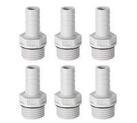 sourcing map Adaptateur raccord flexible PVC 6mm 15/64" Barbillon x1/8" G tuyau mâle 6Pcs 1/2"G x 12mm