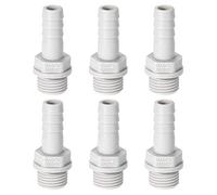 sourcing map Adaptateur raccord flexible PVC 6mm 15/64" Barbillon x1/8" G tuyau mâle 6Pcs 1/4"G x 8mm