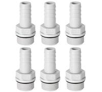 sourcing map Adaptateur raccord flexible PVC 6mm 15/64" Barbillon x1/8" G tuyau mâle 6Pcs G3/8 x 10mm