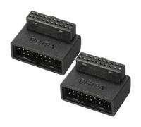 sourcing map Adaptateur USB 3.0 19 Broches à Angle Droit, Mâle vers Femelle, pour Connecteur Interne de Carte Mère - Lot de 2