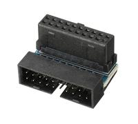 sourcing map Adaptateur USB 3.0 19 Broches à Angle Droit, Mâle vers Femelle pour Connecteur Interne de Carte Mère