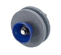 sourcing map Affûteur de lame de tondeuse à gazon, universel double couche en corindon, meuleuse à pierre pour perceuse électrique, perceuse manuelle, gris