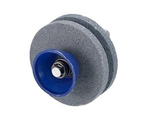sourcing map Affûteur de lame de tondeuse à gazon, universel double couche en corindon, meuleuse à pierre pour perceuse électrique, perceuse manuelle, gris