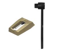 sourcing map Aiguille de tourne-disque diamant de rechange avec brosse de nettoyage pour tourne-disque vinyle LP phonographe, doré