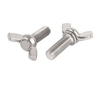 sourcing map Aile papillon acier inoxydable 304 vis écrou métrique M10 x 30mm 2pcs