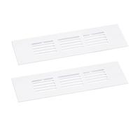 sourcing map Air Aérations Couvercle, 2pcs 150 x 50mm - Aluminium Alliage Maille Air Retour Vent Couvercle, Rectangle Persiennes Ventilation Grille pour Chaussure Armoire Armoire (Blanc)