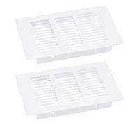 sourcing map Air Aérations Couvercle, 2pcs 150 x 80mm - Aluminium Alliage Maille Air Retour Vent Couvercle, Rectangle Persiennes Ventilation Grille pour Chaussure Armoire Armoire (Blanc)