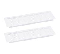 sourcing map Air Aérations Couvercle, 2pcs 350 x 80mm - Aluminium Alliage Maille Air Retour Vent Couvercle, Rectangle Persiennes Ventilation Grille pour Chaussure Armoire Armoire (Blanc)