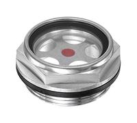 sourcing map Air Compresseur Huile Niveau Jauge Vision Verre G1-1/2 Mâle Fileté Aluminium Liquide Indicateur Vision Fenêtre