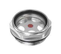 sourcing map Air Compresseur Huile Niveau Jauge Vision Verre G1-1/4 Mâle Fileté Aluminium Liquide Indicateur Vision Fenêtre