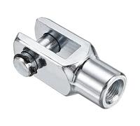 sourcing map Air Cylindre Barre Chape Terminal 62mm Longueur M12x1.25 Femelle Filetage Y Connecteur Argent