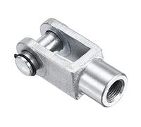 sourcing map Air Cylindre Barre Chape Terminal 78mm Longueur M16x1.5 Femelle Filetage Y Connecteur Argent