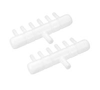 sourcing map Air Ligne Tubes Séparateur Connecteur, 2Pcs 113mm/4.45" 6 Voie Réservoir Poissons Oxygène Tuyau Air Tubes Adaptateur pour Aquarium, Blanc