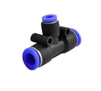 sourcing map Air Pnéumatique T Adaptateurs 10mm À 6mm Une Touche Noir Bleu | Raccords Connecteurs